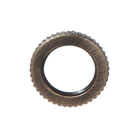 3/4" Outside Diameter Knurled Brass Locknut, 3/32" Thick,1/4F, Antique Brass (20713A) - Image 2