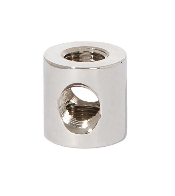 3/4" Tall 4-Way Brass Armback, 1/8F Tap, Polished Nickel (21200N)