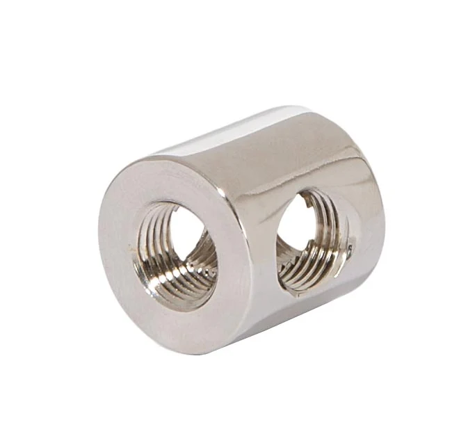 3/4" Tall 4-Way Brass Armback, 1/8F Tap, Polished Nickel (21200N) - Image 2
