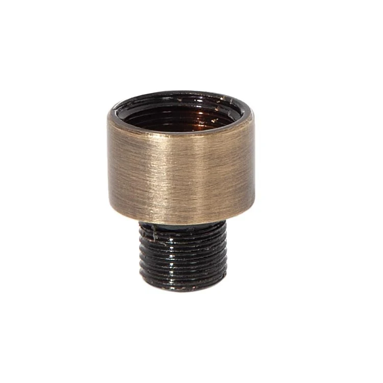 3/4 Inch Tall Antique Brass Straight Turned Brass Nozzle, Tap 1/4F x 1/8M (21143A)