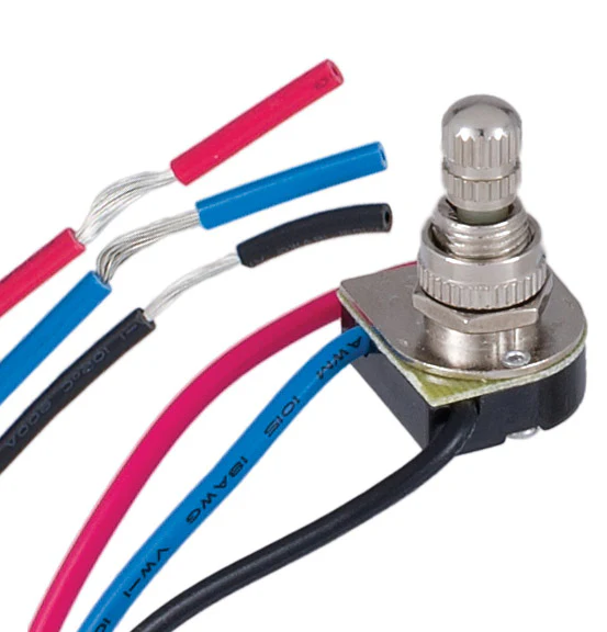 3/8 Inch Shank 3-Way 2 Circuit Nickel Rotary Switch (40402N) - Image 2