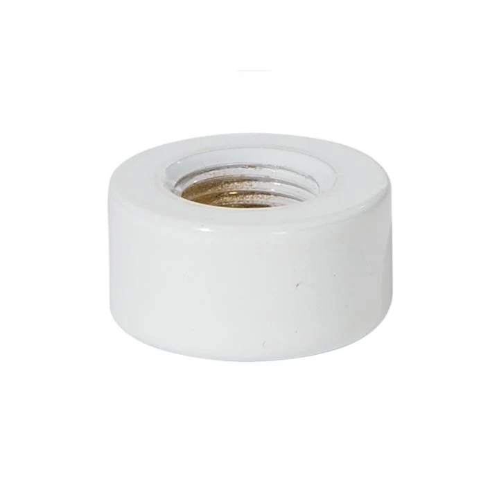 3/8 Inch Tall Modern Brass Cap, 1/8F, White Enamel Finish (21239W) - Image 2