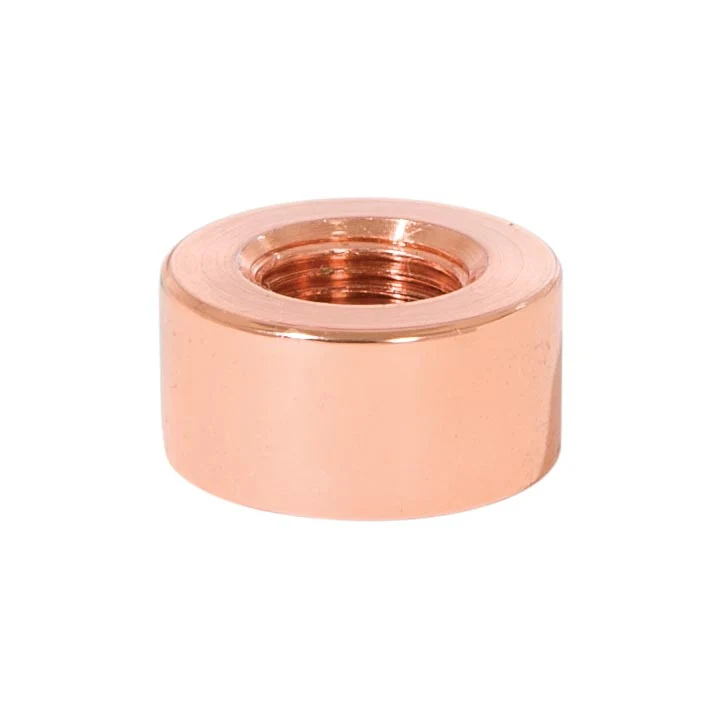 3/8 Inch Tall Polished Copper Finish Modern Brass Cap, 1/8F (21239C) - Image 2