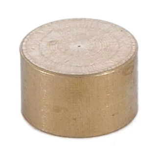 5/8" diameter x 3/8" tall Unfinished Brass Flat Cap, tap 1/8F (21131U)
