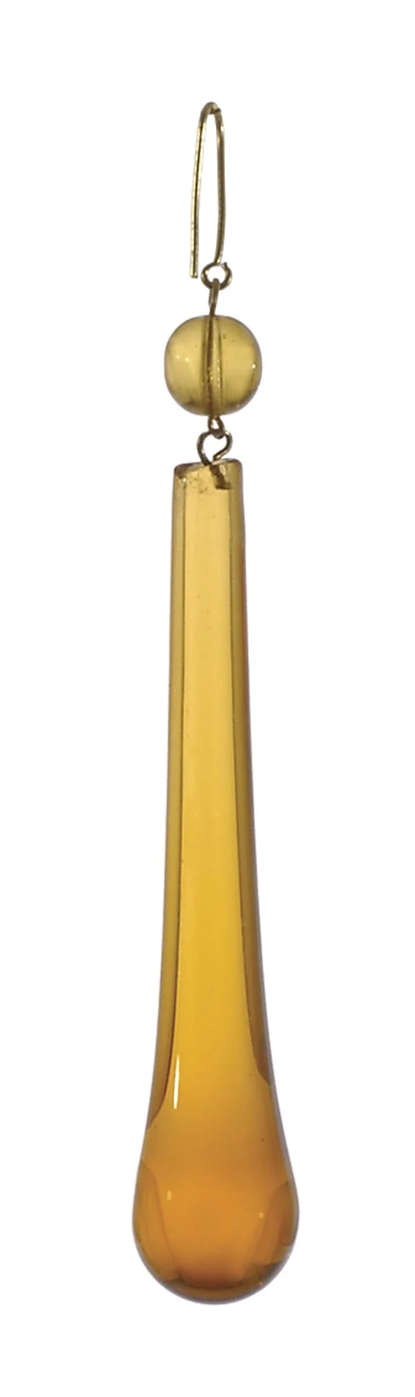 3" Amber Teardrop w/Bead, ~4-3/8" overall length (55087T)