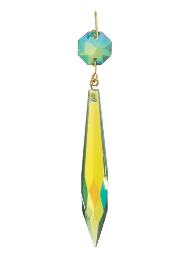 3" Blue/Green Iridescent U-Drop Prism, ~4-1/4" overall length (55034i)