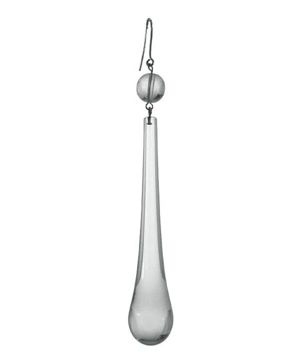 3" Clear Teardrop w/Bead, ~4-3/8" overall height (55087)