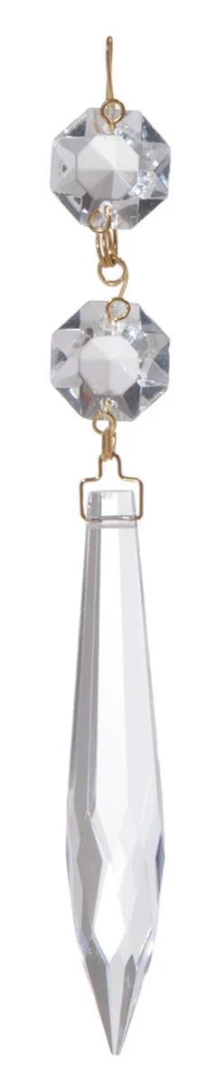 3" Clear U-Drop Prism with Two Beads, approximately 5-1/4" overall length (54020)