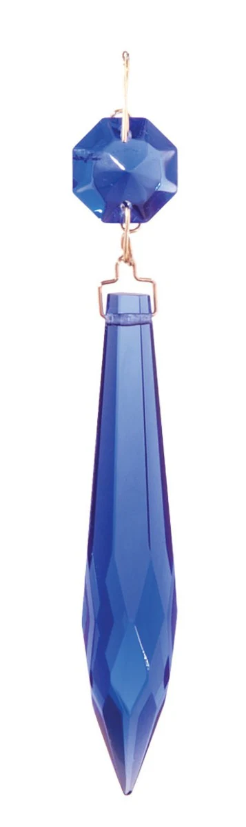 3" Cobalt Blue U-Drop Lamp Prism, ~4-1/4" overall length (55030K)