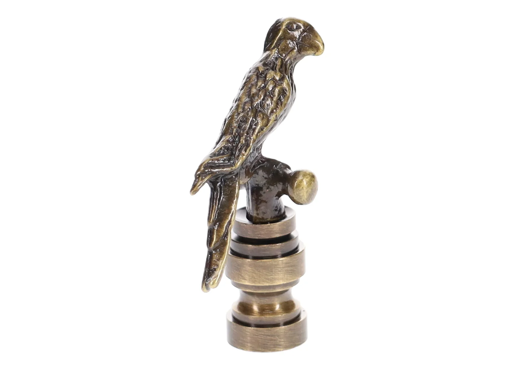 2-1/4" Tall Die Cast Metal "Parrot" Finial with an Antique Finish Tap 1/4-27F (11165A) - Image 2