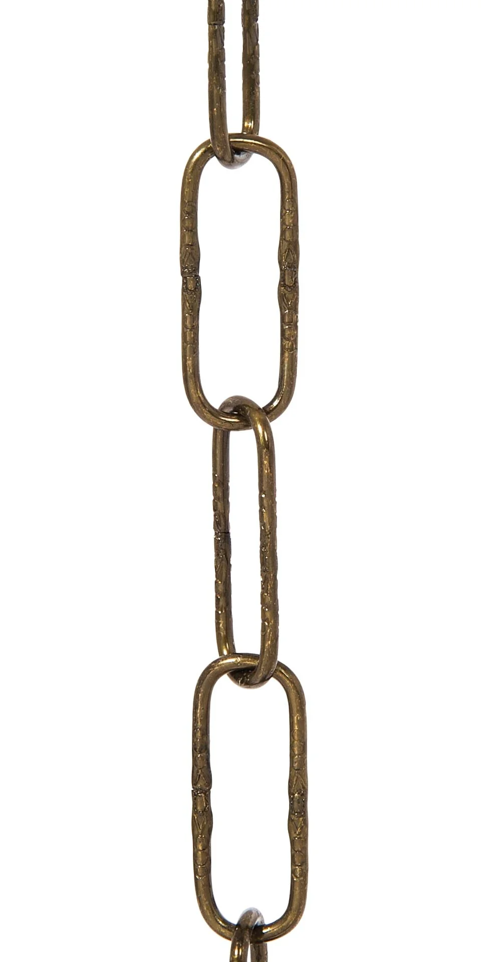 3 ft. 10 Gauge Embossed Steel Chain, Brass Plated, Antique Brass (13015A)