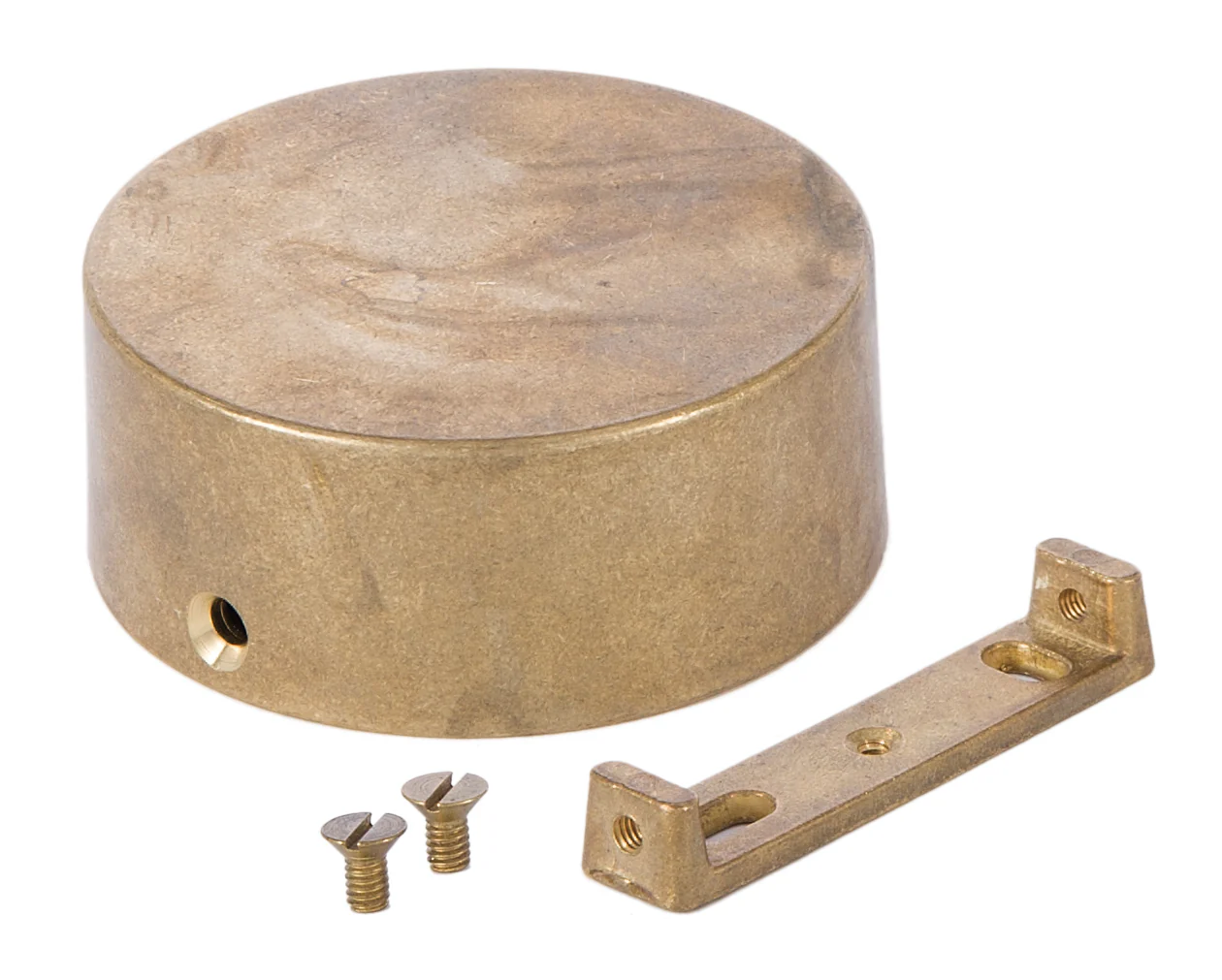 3" Diam. Modern Style Backplate Unfinished Brass, Mounting Bracket (11736U)