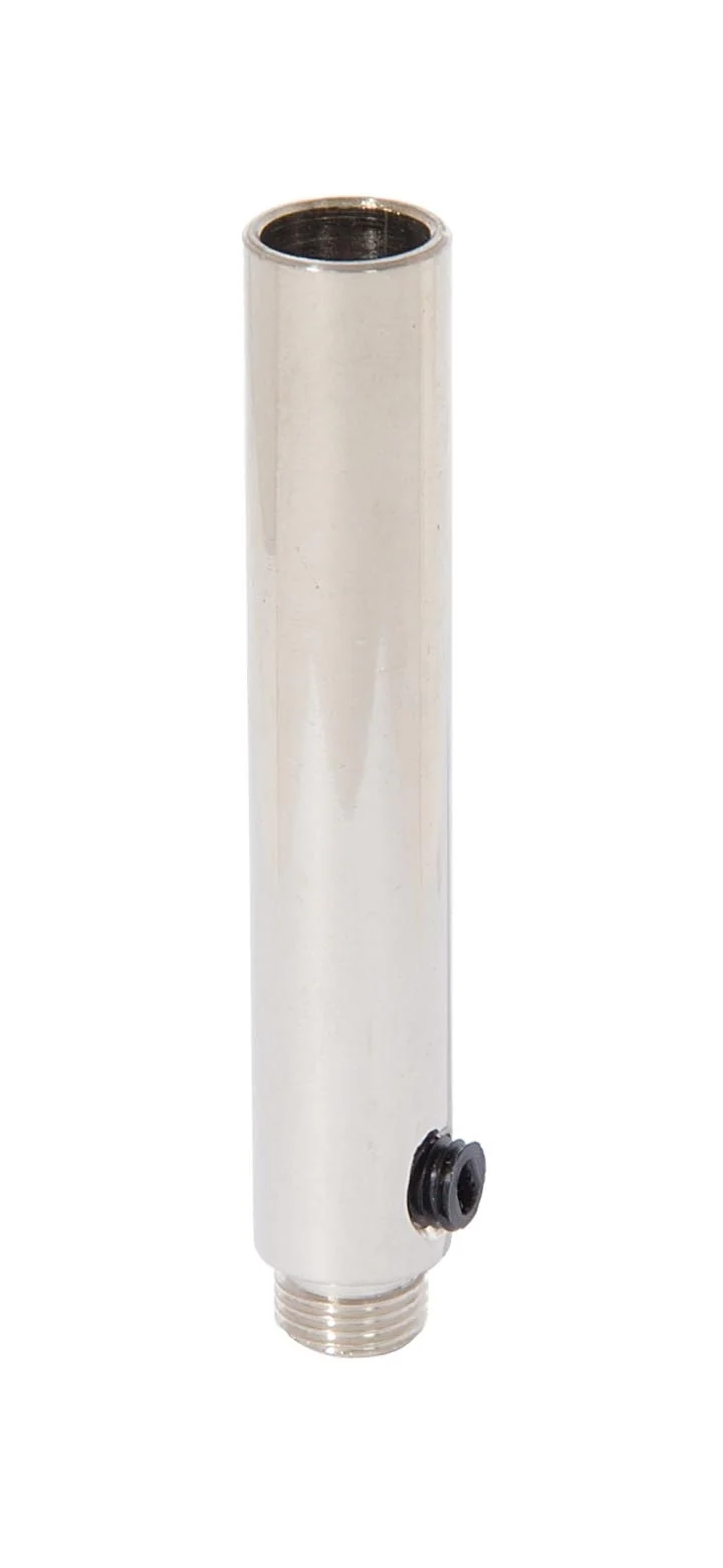 3 Inch Tall Brass Polished Nickel Hollow Transition Cord Grip Bushing w/ Polycarbonite Set Screw, 1/8M (26951N)