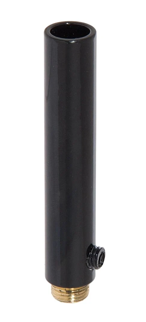 3 Inch Tall Glossy Black Brass Hollow Transition Cord Grip Bushing w/Polycarbonite Set Screw, 1/8M (26951BL)