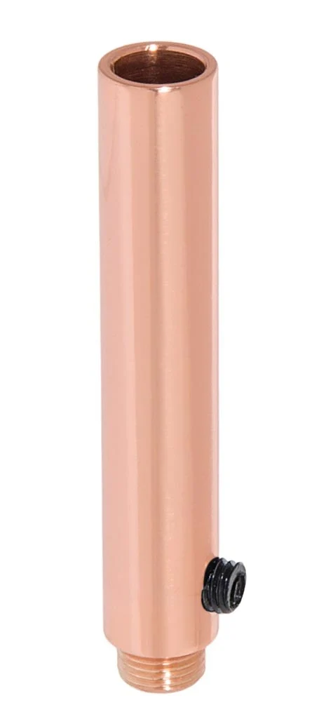 3 Inch Tall Polished Copper Brass Hollow Transition Cord Grip Bushing w/ Polycarbonite Set Screw, 1/8M (26951C)