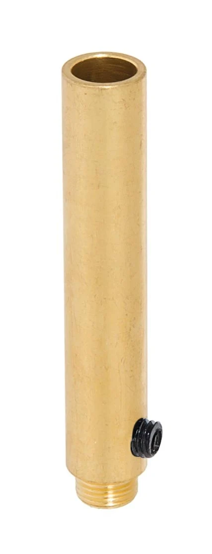 3 Inch Tall Unfinished Brass Hollow Transition Cord Grip Bushing w/ Polycarbonite Set Screw, 1/8M (26951U)