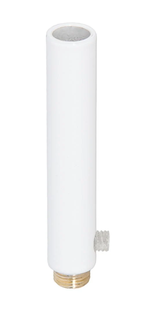 3 Inch Tall White Enamel Brass Hollow Transition Cord Grip Bushing w/Polycarbonite Set Screw, 1/8M (26951W)