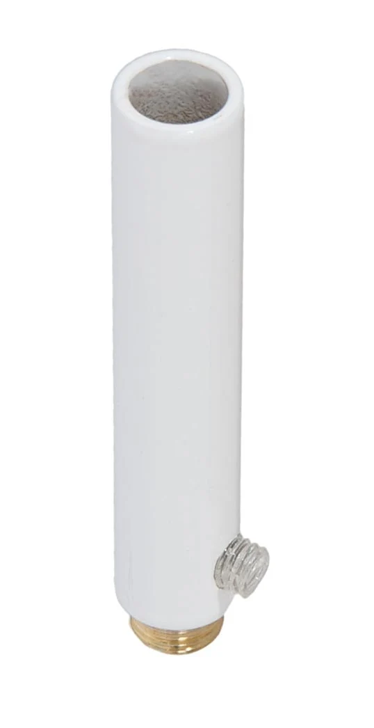 3 Inch Tall White Enamel Brass Hollow Transition Cord Grip Bushing w/Polycarbonite Set Screw, 1/8M (26951W) - Image 2