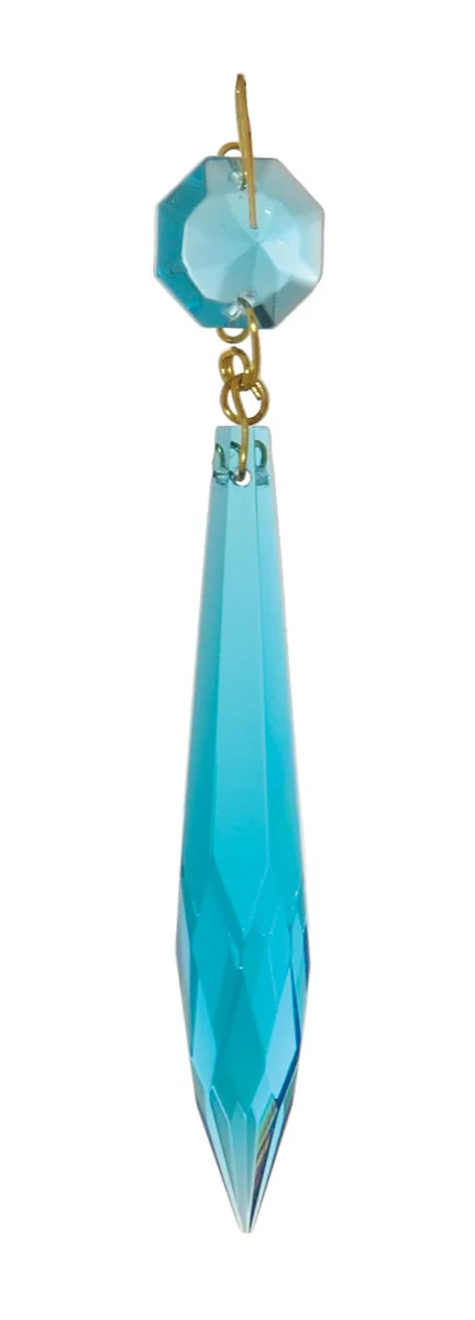3" Light Blue U-Drop Prism, ~4-1/4" overall length (55030B)