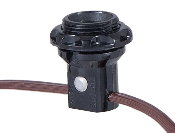 3-Light, E12 Candelabra Socket Harness Set, Each With Phenolic Ring & 18/2 Wire Leads (47639)
