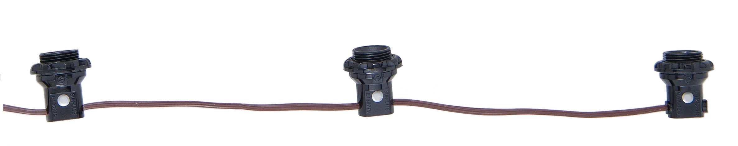 3-Light, E12 Candelabra Socket Harness Set, Each With Phenolic Ring & 18/2 Wire Leads (47639) - Image 2