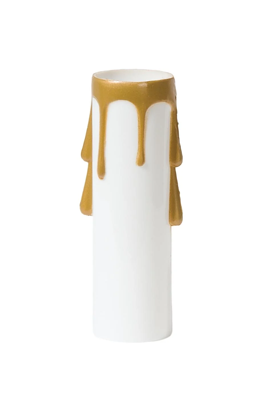 3 Inch Tall White Color Plastic Candelabra Size Candle Cover with Drips (19925L3)