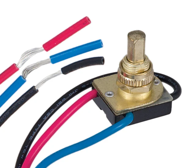 3-Way Brass Push Canopy Switch (40409)