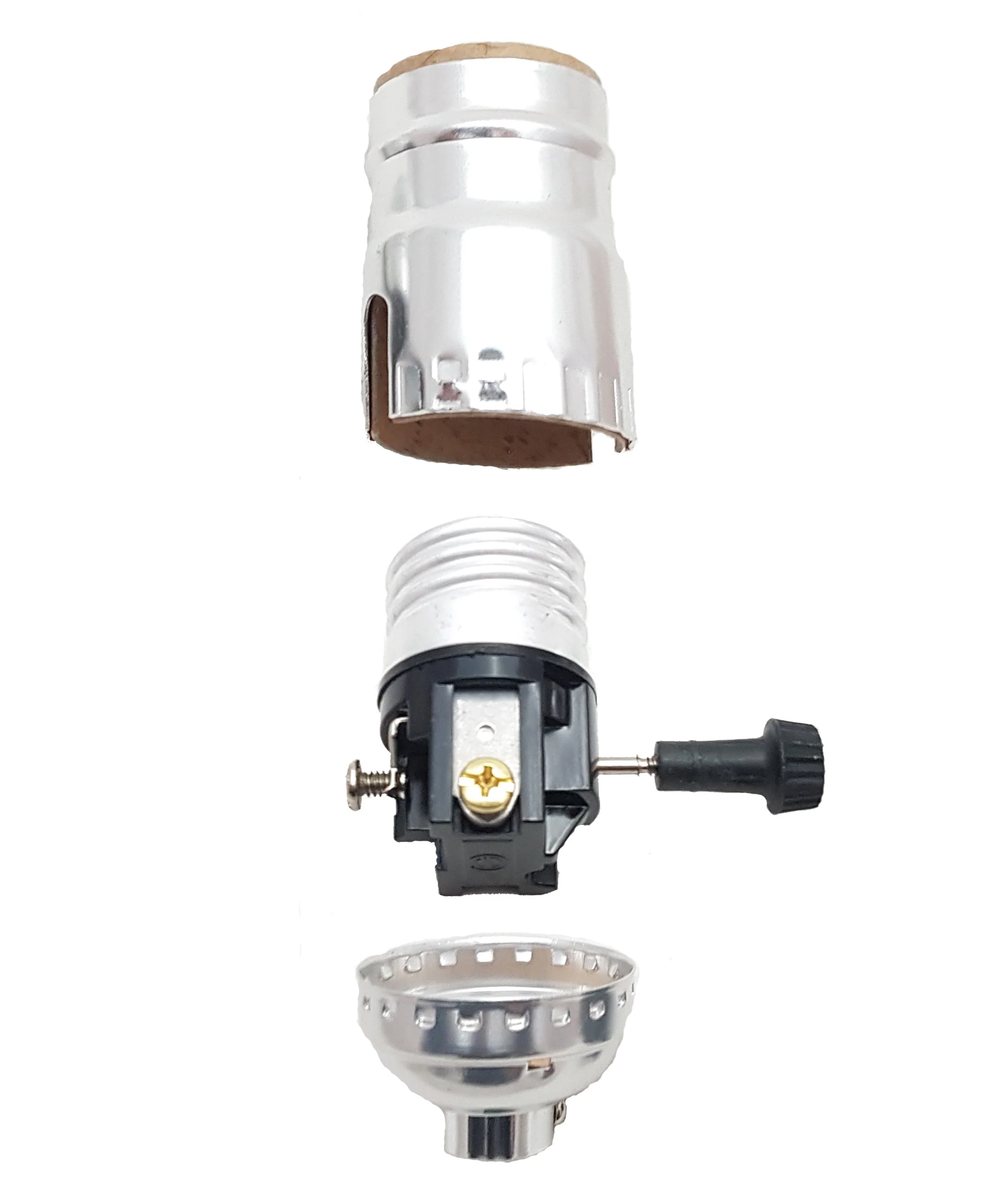 3-Way Turn Knob Lamp Socket, Nickel Finish (48346N)