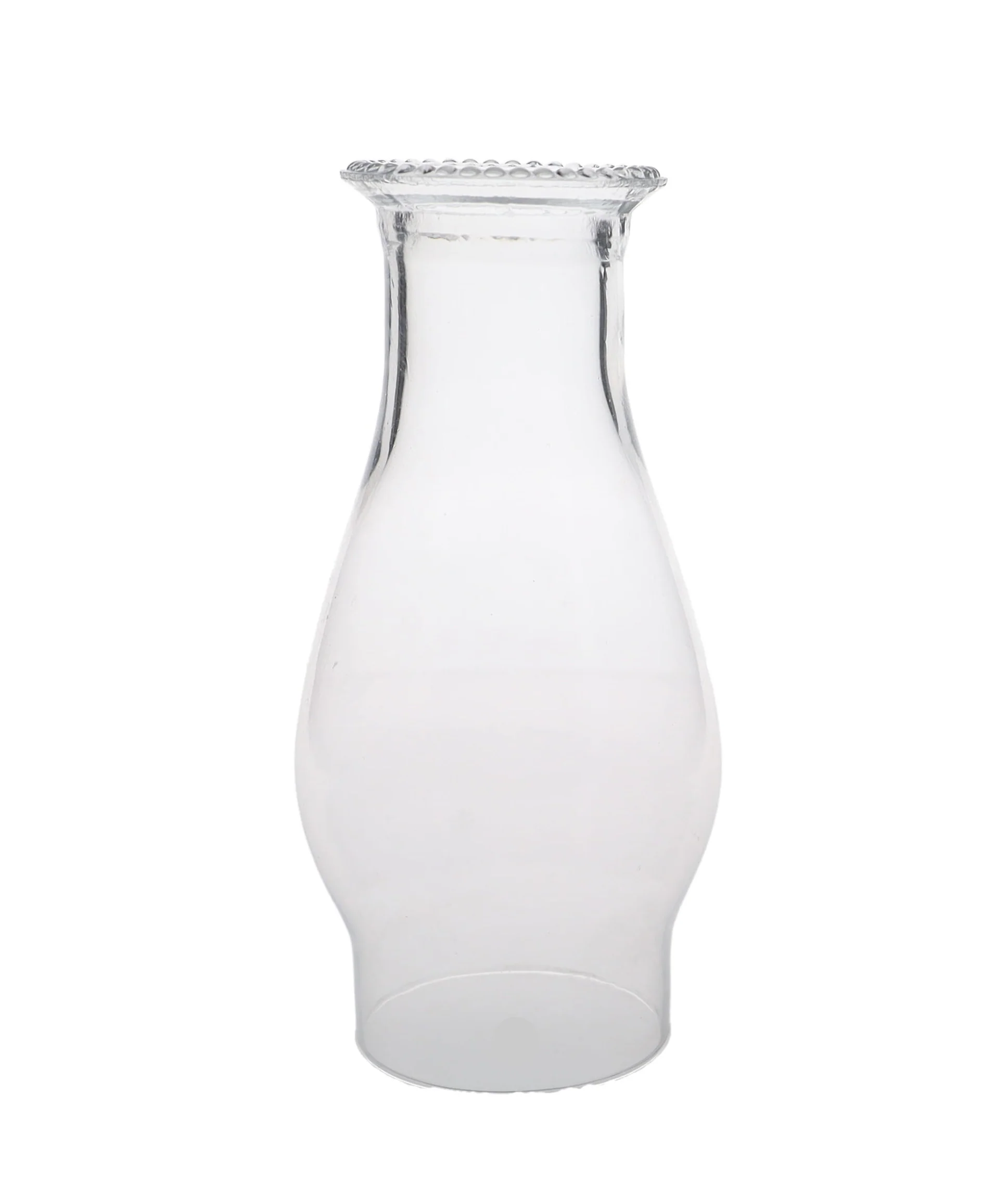 3" Fitter, 8-1/4" Tall Clear Beaded-Top Glass Lamp Chimney (57936C)