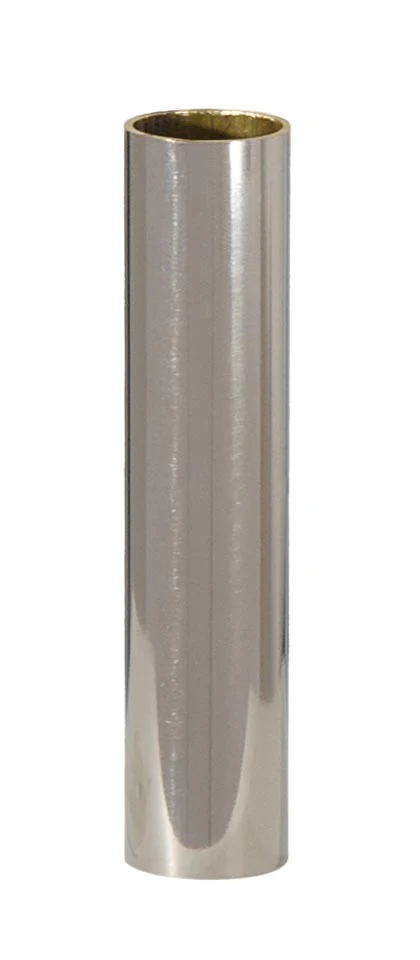 4" Brass Tube Candle Cover - CANDELABRA Size. Nickel Plated Finish (19909N)