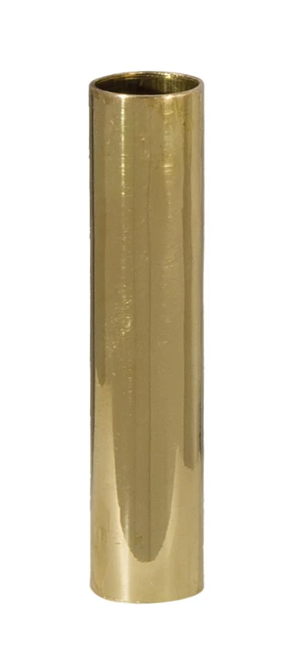4" Brass Tube Candle Cover - CANDELABRA Size. Polished and Lacquered Finish (19909)