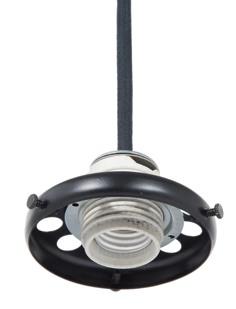 4" Fitter Size Shade Holder for Threaded Lamp Sockets w/Captive Ring (20047BK) - Image 2