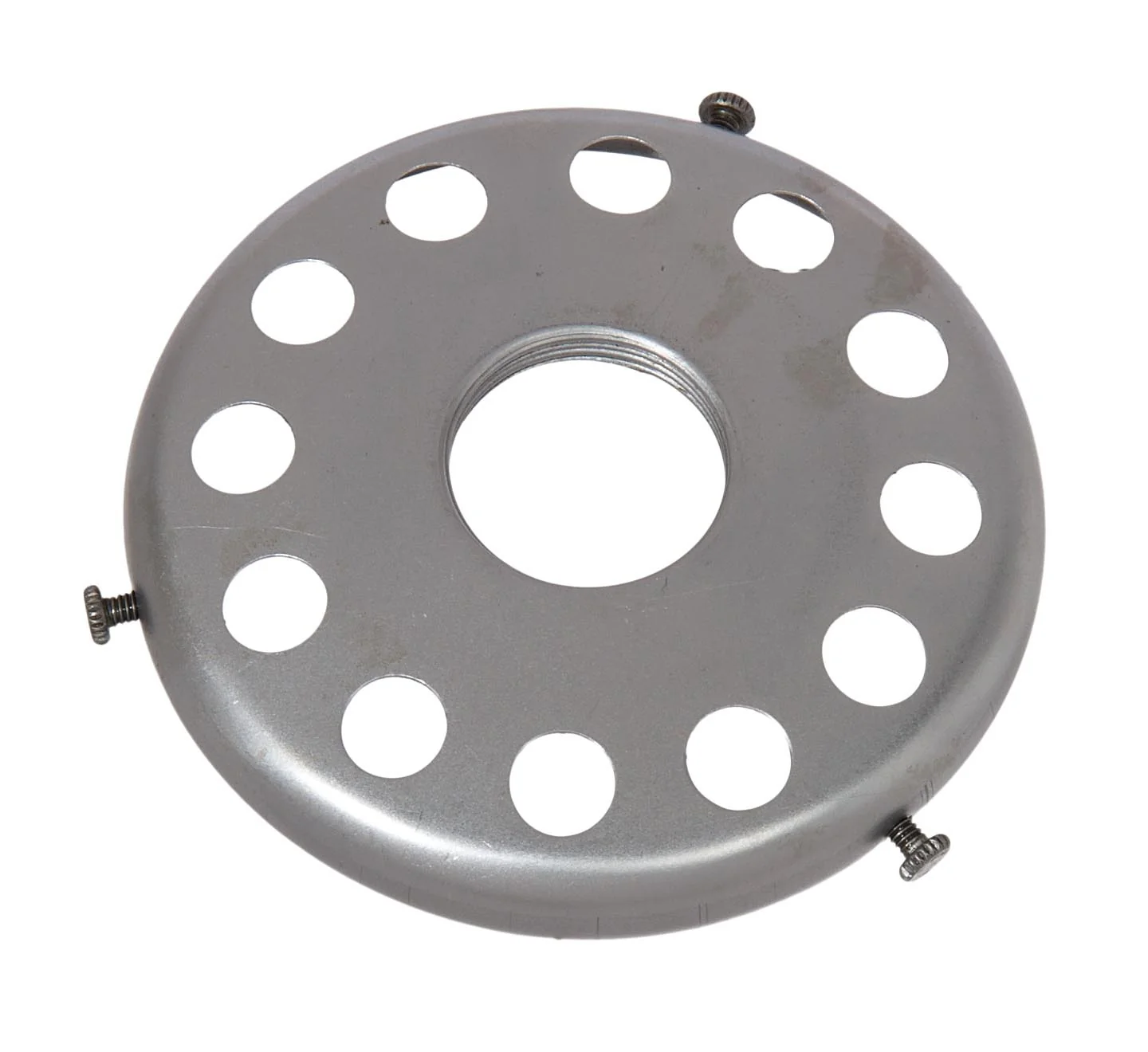 4" Fitter Steel Screw-on, Uno-Type Shade Holder w/ Rosette Set Screws, Unfinished (10728S)