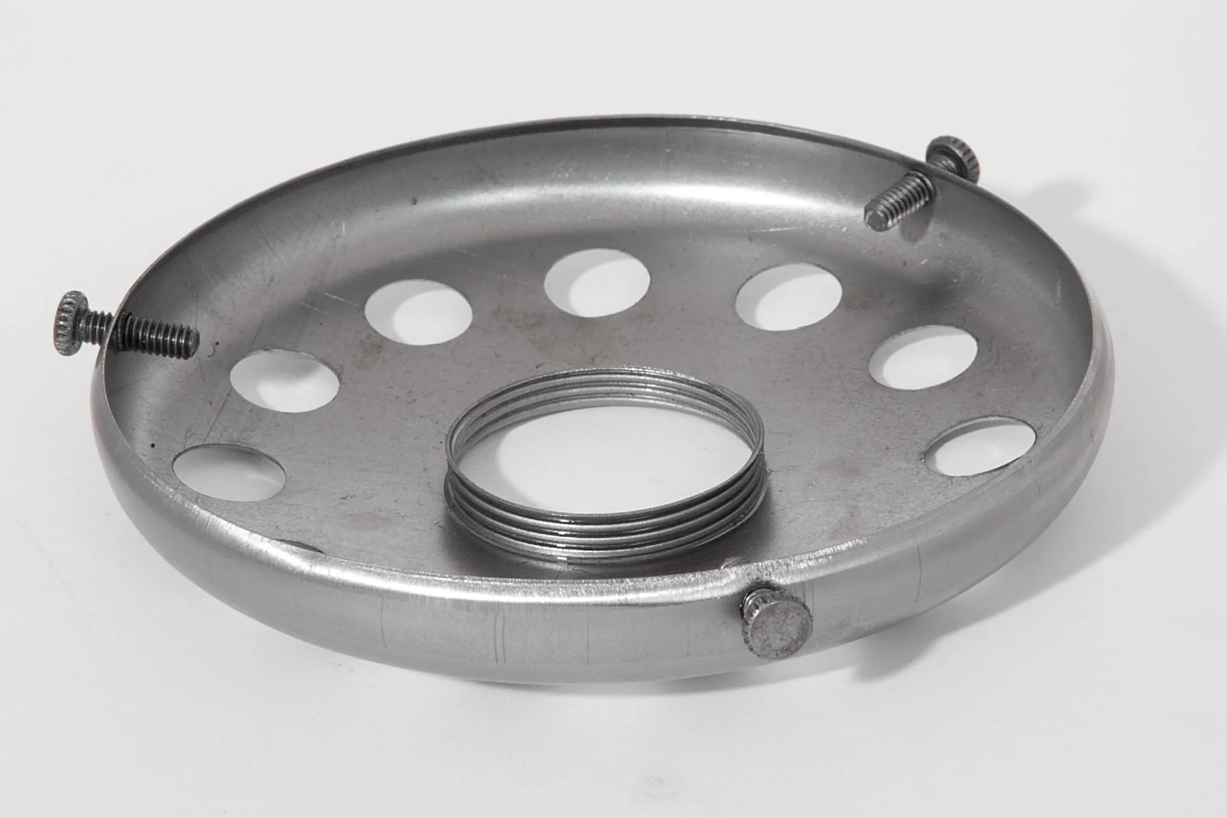 4" Fitter Steel Screw-on, Uno-Type Shade Holder w/ Rosette Set Screws, Unfinished (10728S) - Image 2