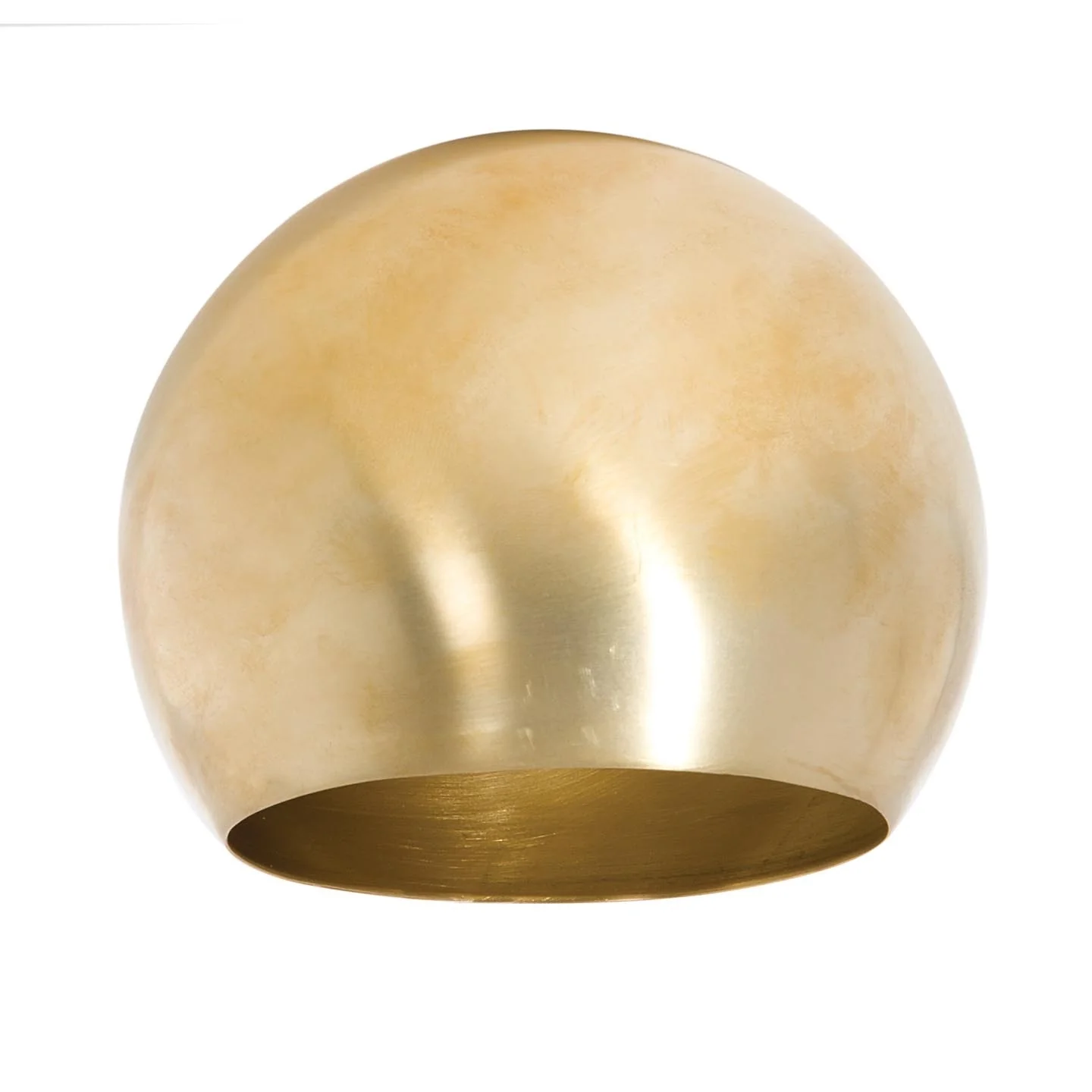 4 Inch Diameter Unfinished Satin Brass Eyeball-Shaped Metal Lamp Shade (08363U)