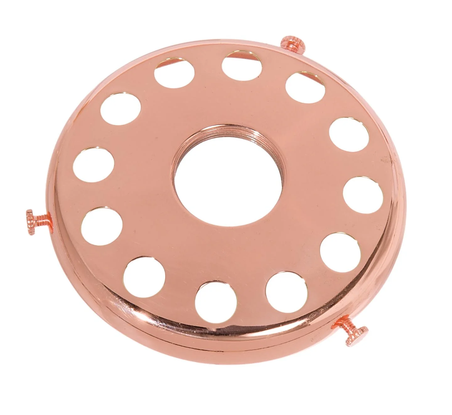 4 Inch Fitter Polished Copper Finish Brass Screw-on, Uno-Type Shade Holder w/ Rosette Set Screws (10728C)
