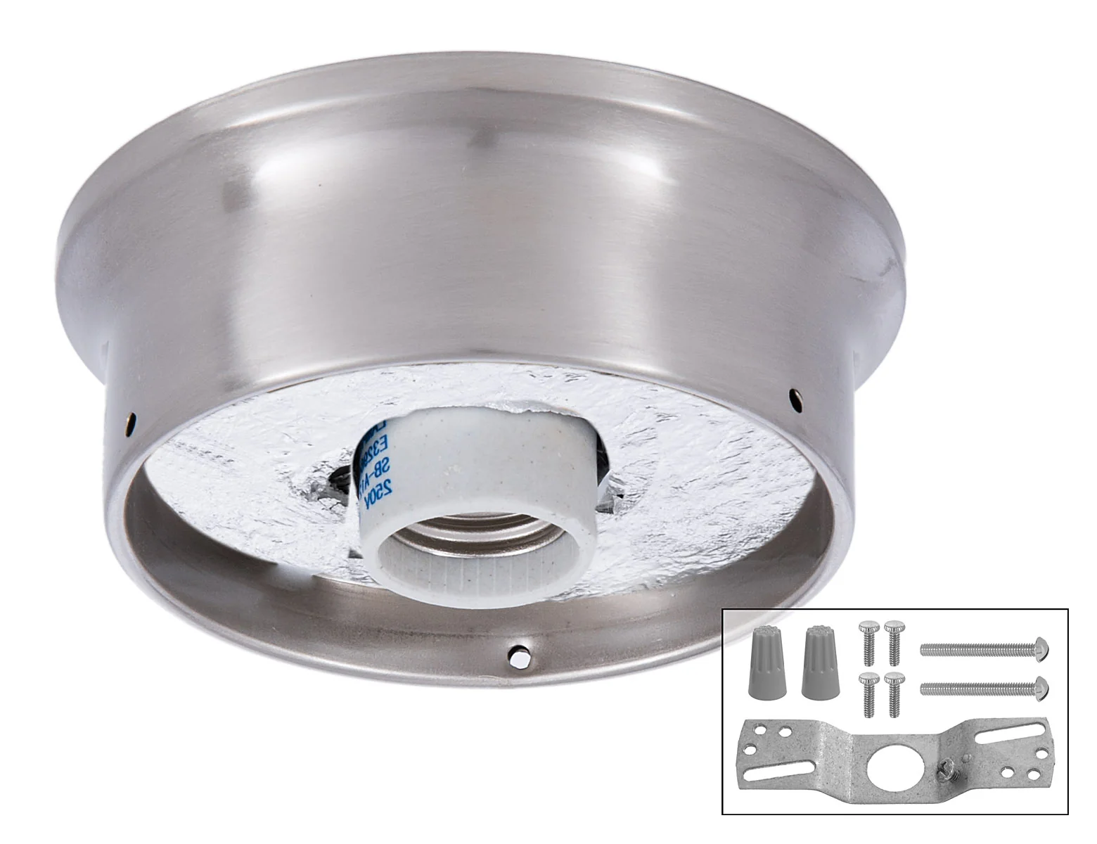 4 Inch Fitter Wired Flush Mount Ceiling Fixture in Satin Nickel Finish (11876SN)