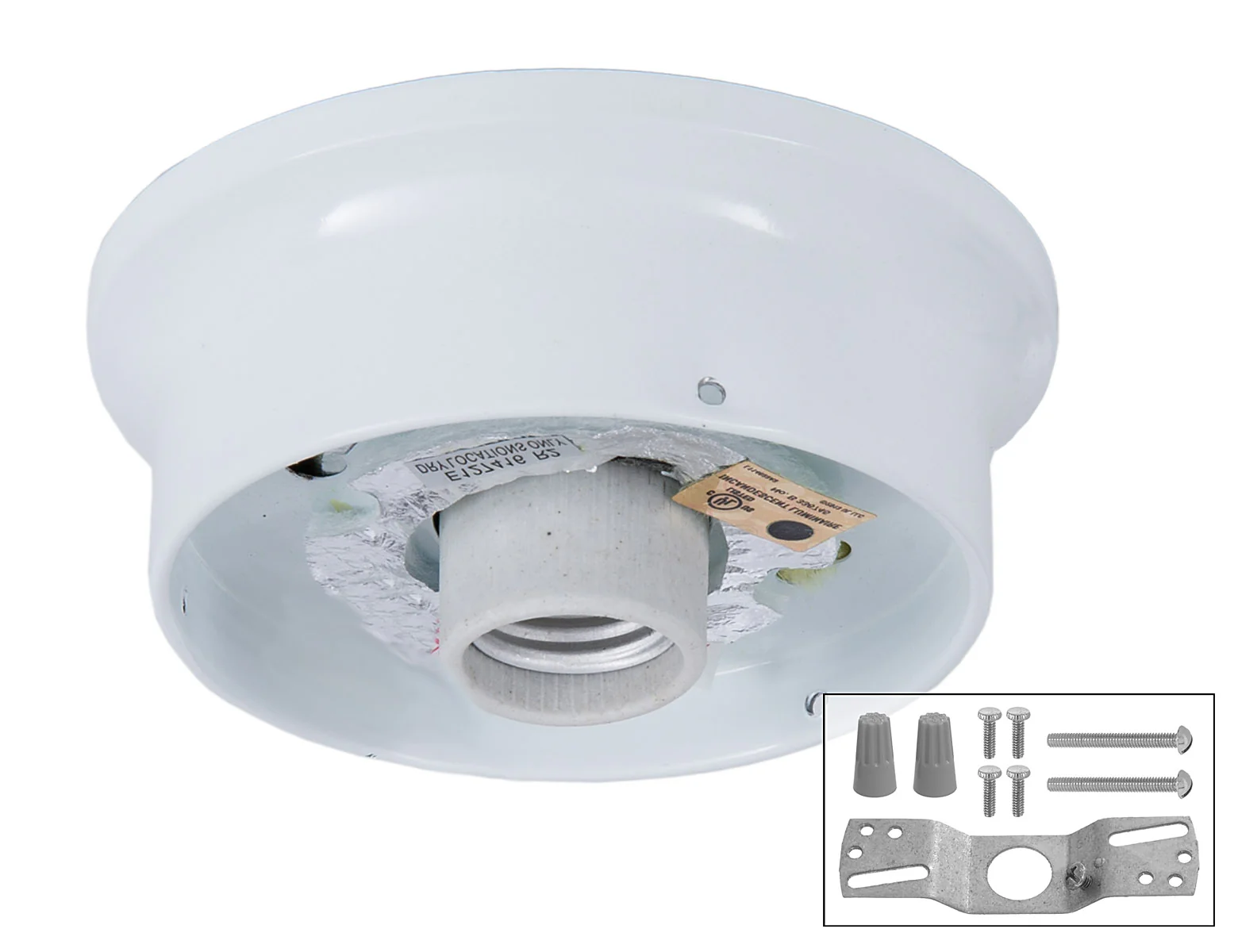4 Inch Fitter Wired Flush Mount Ceiling Fixture in White Finish (11876W)