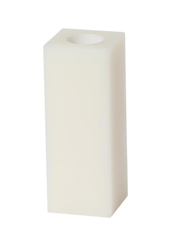 1-1/2 Inch Square White Polybeeswax Candelabra Size Candle Covers, Choice of Height (19907i)