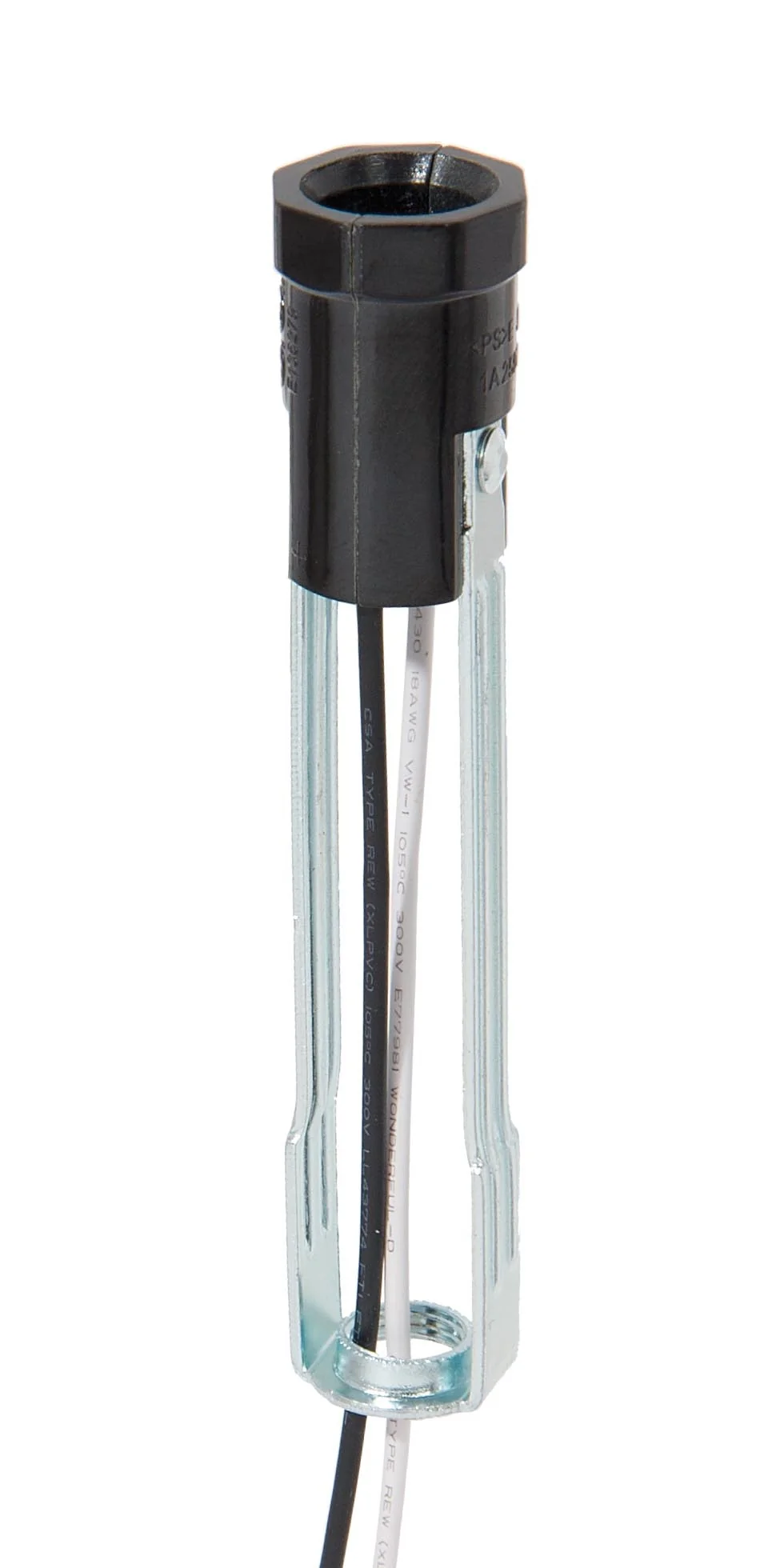 4" Tall Candelabra Base Phenolic Socket 26" Wire Leads (47763)