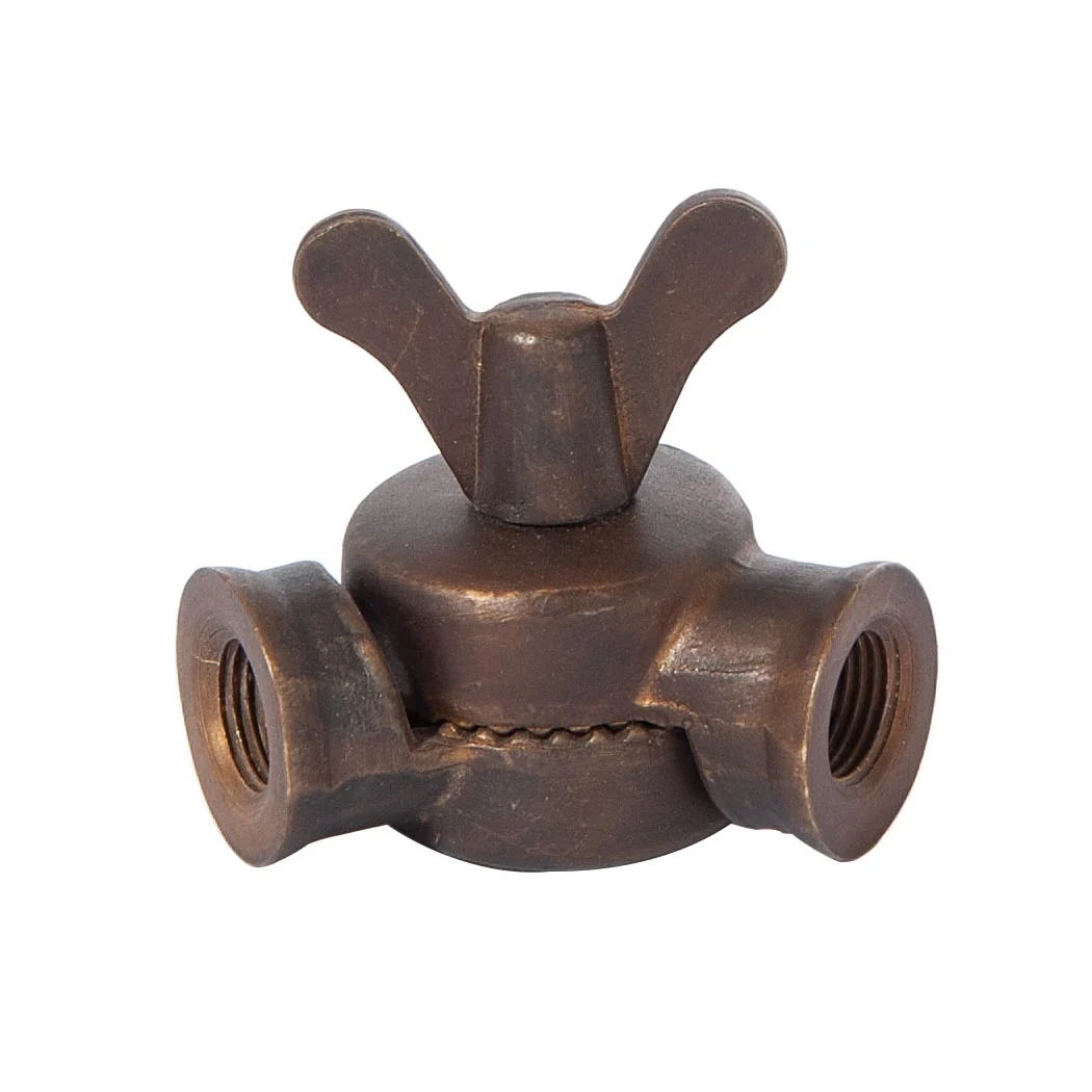 45mm Tall Lamp Swivel with Teeth & Butterfly Pin, Female 1/8 IPS, Antique Bronze (20530B)
