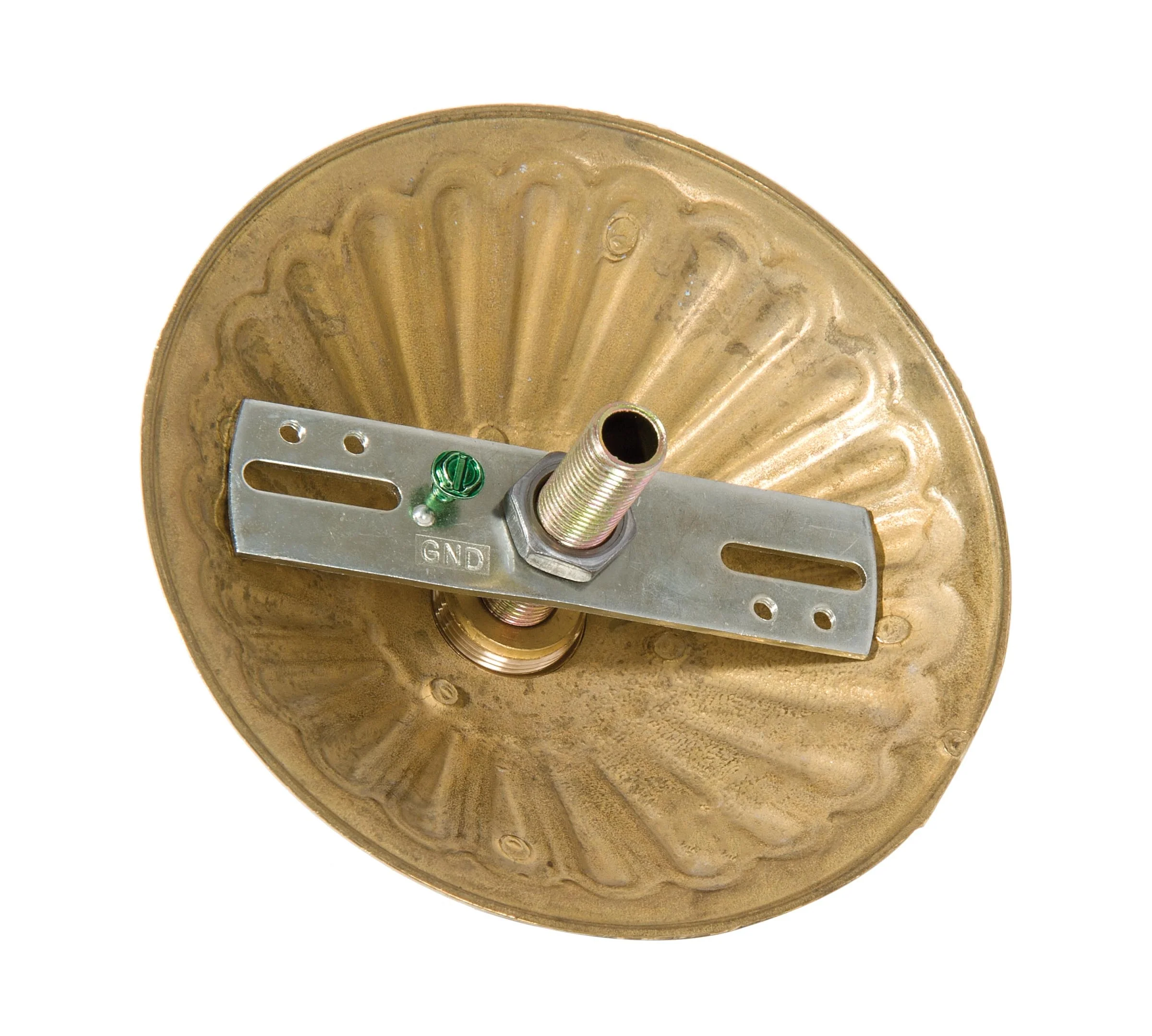 5-1/2 Inch Diameter Decorative Unfinished Brass Die Cast Canopy with Hardware Kit (11726UHK) - Image 2