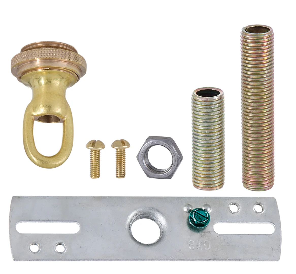 5-1/2 Inch Diameter Decorative Unfinished Brass Die Cast Canopy with Hardware Kit (11726UHK) - Image 3