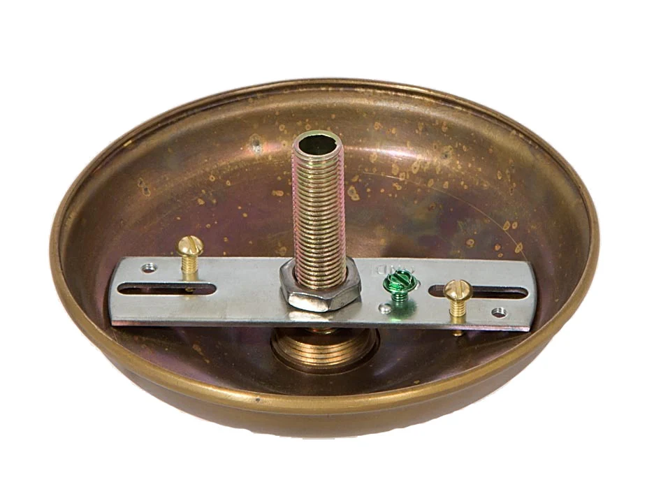5-1/2 Inch Antique Brass Round Canopy, Choice of Kit or Canopy only (10803A) - Image 2