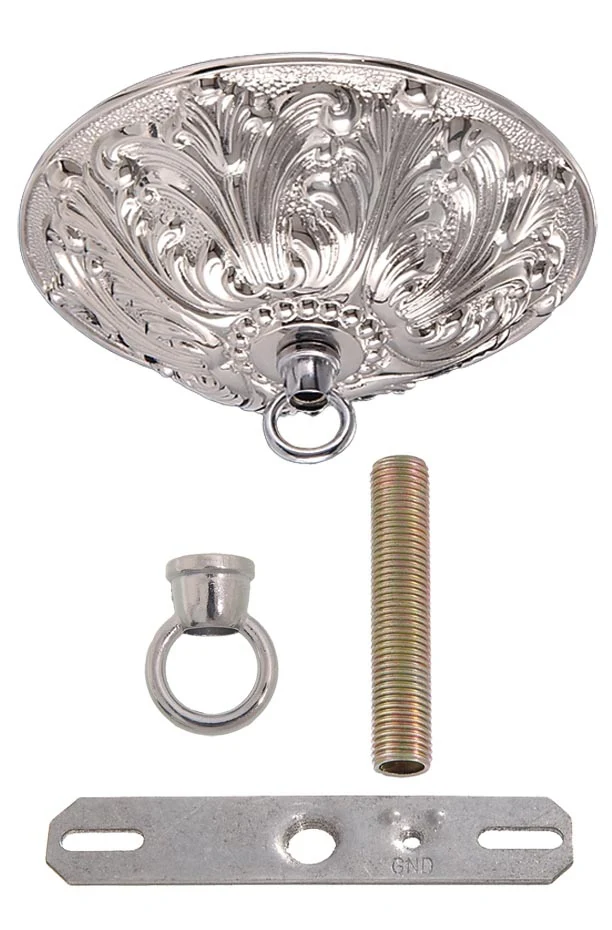 5 1/2 Inch Diameter Nickel Plated Ceiling Canopy Kit (11801N) - Image 2