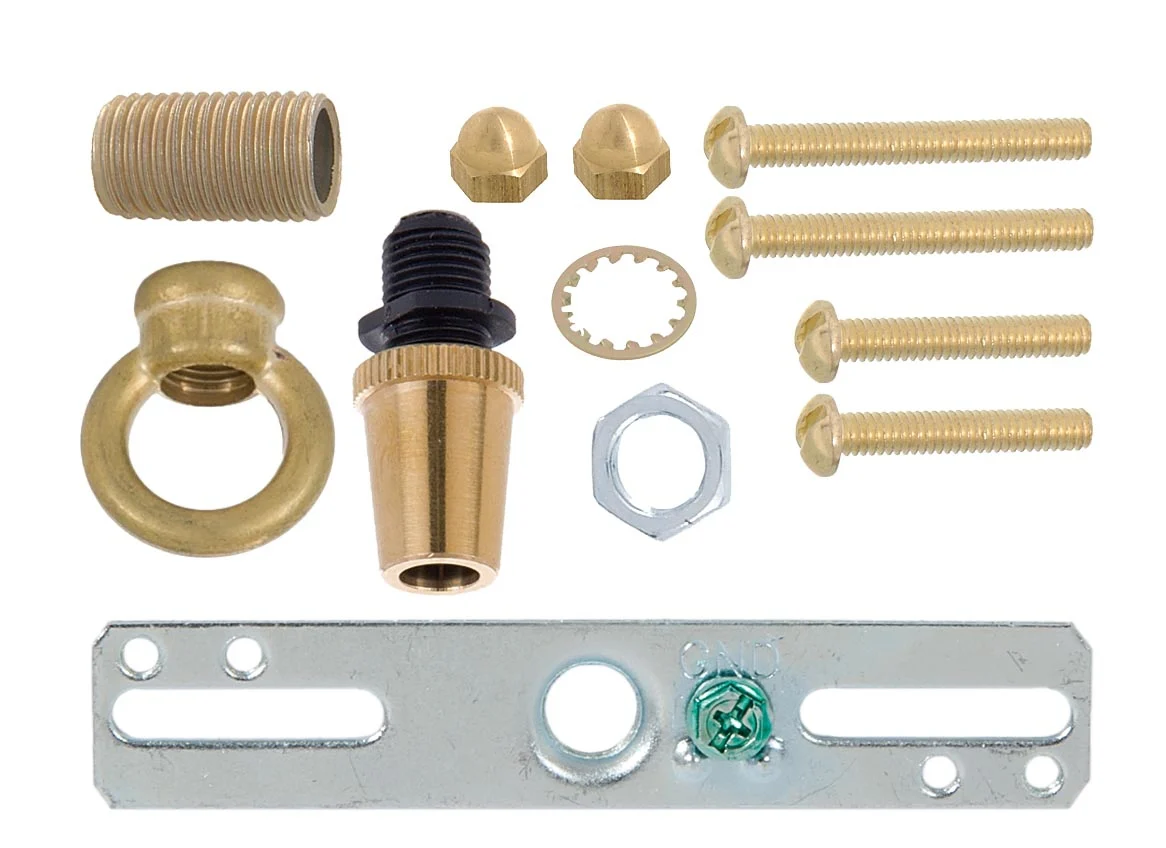5-1/4 Inch Diameter Versatile Flat Radial Edge Brass Ceiling Canopy with Mounting Hardware Kit (11436U) - Image 3