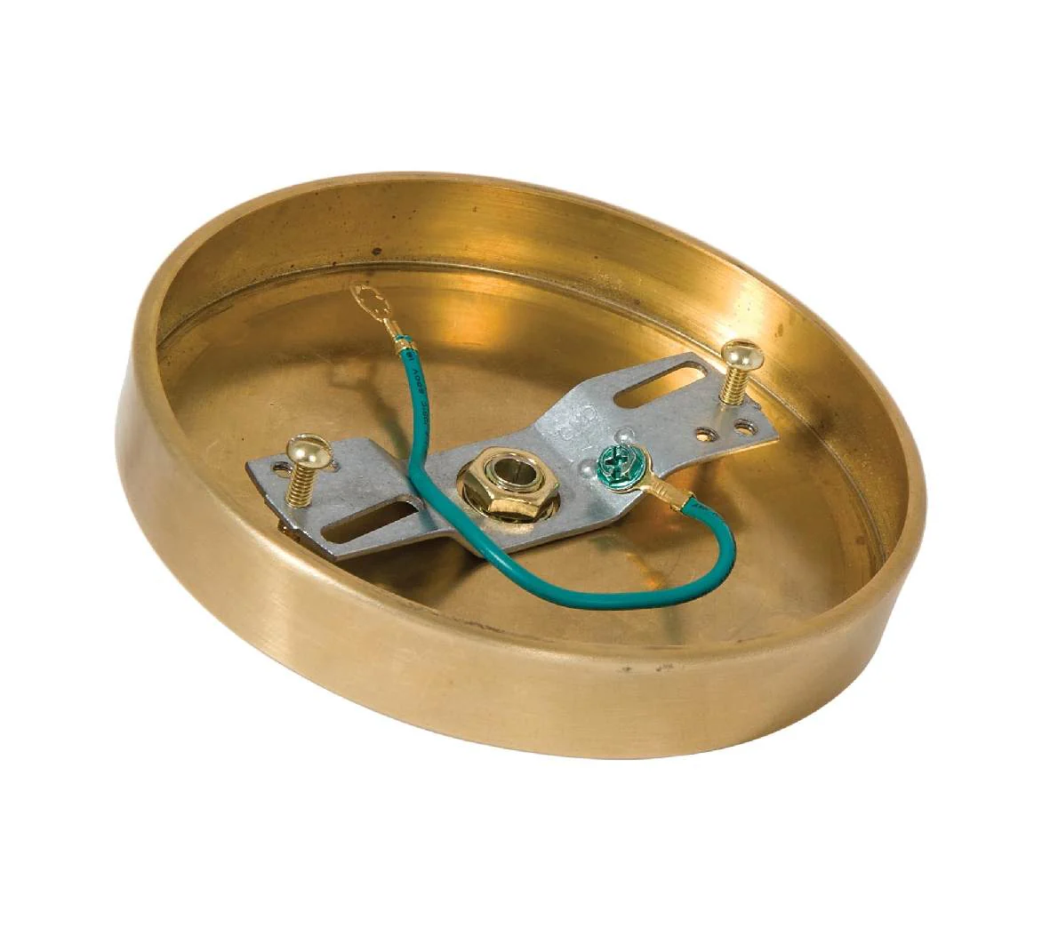 5-1/4 Inch Diameter Versatile Unfinished Brass Ceiling Canopy with Hardware Kit (11442U) - Image 2