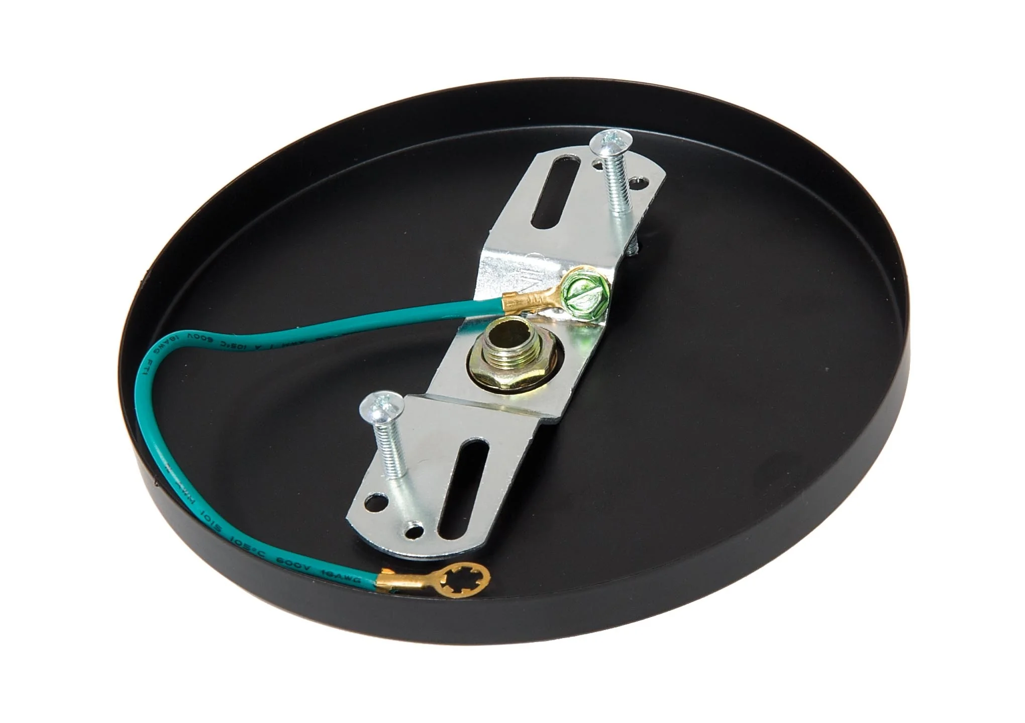5-1/4 Inch Diameter Satin Black Brass Canopy, 1/8 IP Slip (11783BKH) - Image 2
