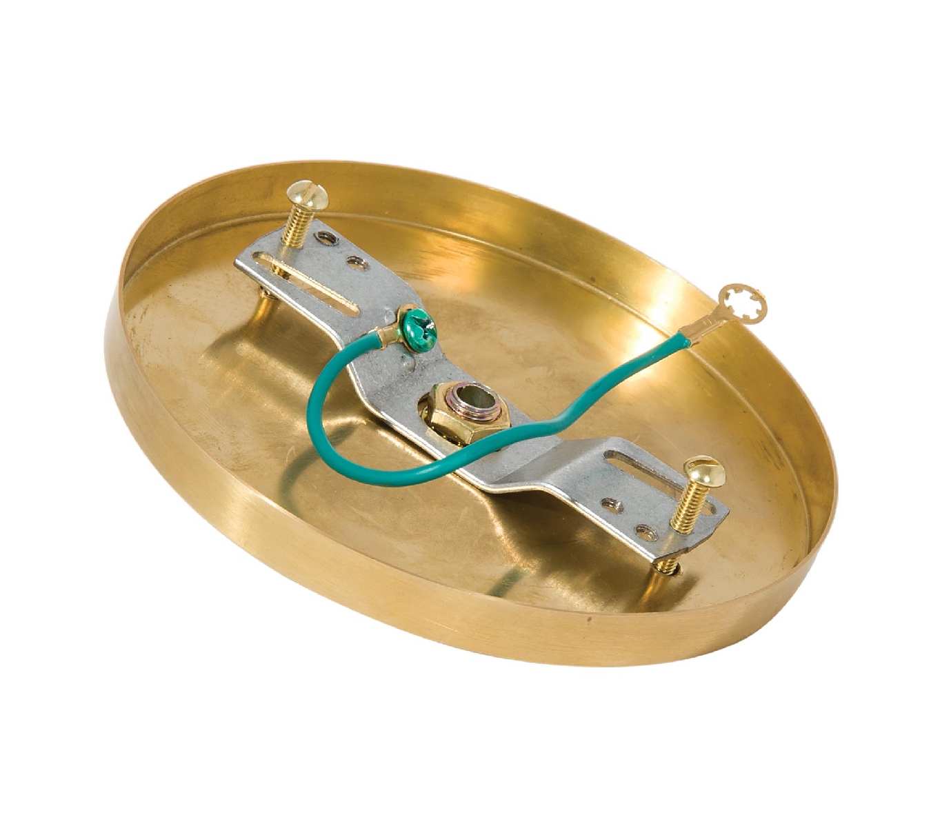 5-1/4 Inch Diameter Unfinished Brass Canopy, 1/8 IP Slip (11777BRH) - Image 2