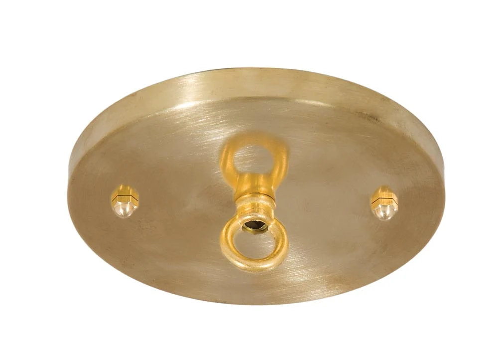 5 1/4", 1/8 IP Slip, Thin Brass Ceiling Canopy Kit with Cast Brass Loop - Unfinished Brass (11777BRL)